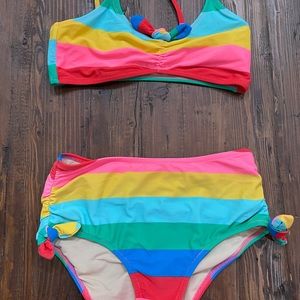Crew Cuts girls bikini rainbow size 10
